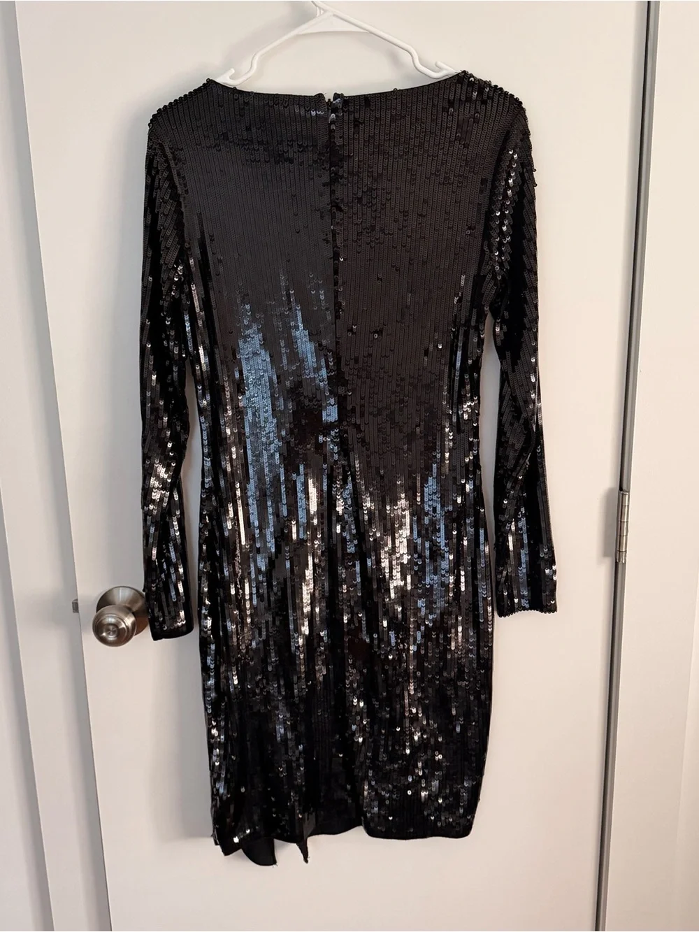 Michael Kors Black Sequin Long Sleeve Cocktail Dress